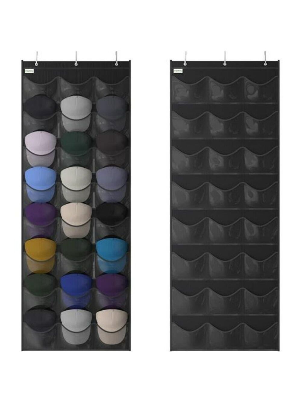 Baseball Hat Organizer Over Door Rack 24 Pocket Cap Holder Display Storage